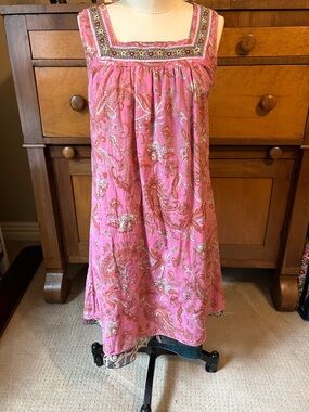 Boho Pink Paisley Reversible Midi Dress